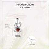 Silver Cat 12 Month Birthstone Pendant Necklace