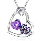 Sterling Silver Heart Birthstone Pendant Necklace