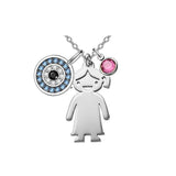 Personalized Evil Eye Pendant Necklace for Women 925 Sterling Silver Greek Protection Jewelry Amulet Gift for Women