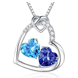 Sterling Silver Heart Birthstone Pendant Necklace