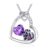 Sterling Silver Heart Birthstone Pendant Necklace