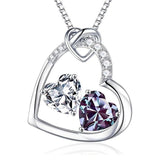 Sterling Silver Heart Birthstone Pendant Necklace