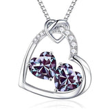 Sterling Silver Heart Birthstone Pendant Necklace