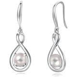 925 Sterling Round Gemstone Birthstone Dangle Earrings