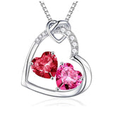 Sterling Silver Heart Birthstone Pendant Necklace