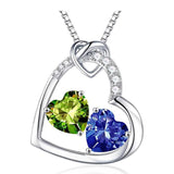 Sterling Silver Heart Birthstone Pendant Necklace