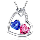 Sterling Silver Heart Birthstone Pendant Necklace