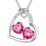 Sterling Silver Heart Birthstone Pendant Necklace