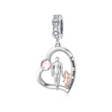 Sterling Silver Father Daughter Charm Beads