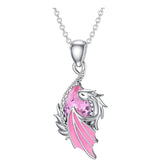 Sterling Silver Birthstone Wyvern Dragon Pendant Necklace