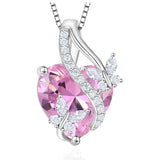 Sterling Silver Heart Birthstone Butterfly Pendant Necklace