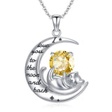 Cat Necklace 925 Silver Cat Birthstone Necklace Cat Jewelry Gift for Women Cat Lover