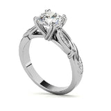 Sterling Silver Moissanite Couple Engagement Ring