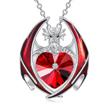 Sterling Silver Heart Shaped Crystal Birthstone Pendant Necklace