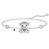 Sterling Silver Birthstone Highland Cow Anklet Animal Anklet Gift for Her