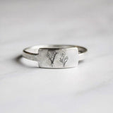 Sterling Silver Birth Flower Ring, 1-3 Flowers to Choose From