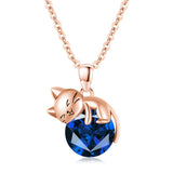 14K Gold Birthstone Cat Pendant Necklace