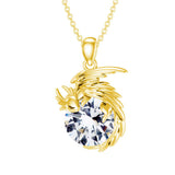 14K Gold Birthstone Dragon Necklace Pendant Necklace