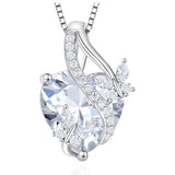 Sterling Silver Heart Birthstone Butterfly Pendant Necklace