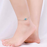 Sterling Silver Personalized Filigree Turtle Orca Whale Single Layer Anklet Bracelet