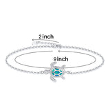 Sterling Silver Personalized Filigree Turtle Orca Whale Single Layer Anklet Bracelet