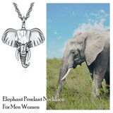 Sterling Silver Elephant Urn Necklace for Ashes with Stainless Steel Water Wave Chain