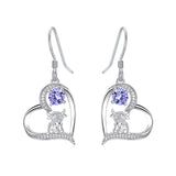 925 Sterling Silver Highland Cow Birthstone Earrings Highland Cow Jewelry Highland Cow Gifts for Women