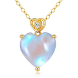 14K Gold 3 Carat Heart-cut Birthstone Pendant Necklace