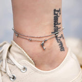 Sterling Silver Personalized Filigree Turtle Orca Whale Single Layer Anklet Bracelet