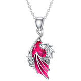 Sterling Silver Birthstone Wyvern Dragon Pendant Necklace