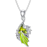 Sterling Silver Birthstone Wyvern Dragon Pendant Necklace