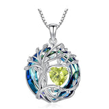 Sterling Silver Birthstone Irish Celtic Tree of Life Pendant Necklace