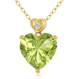 14K Gold 3 Carat Heart-cut Birthstone Pendant Necklace