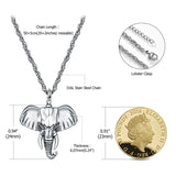 Sterling Silver Elephant Urn Necklace for Ashes with Stainless Steel Water Wave Chain