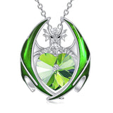 Sterling Silver Heart Shaped Crystal Birthstone Pendant Necklace