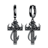 Cross Earrings for Men 925 Sterling Silver Cross Hoop Earrings Hypoallergenic Cross Jewelry Gifts for Men