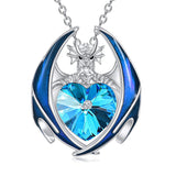 Sterling Silver Heart Shaped Crystal Birthstone Pendant Necklace