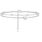 Sterling Silver 26 initials Single Layer Charm Anklet