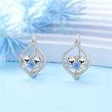 Sterling Silver Koala Leverback Earrings