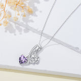 Sterling Silver Cubic Zirconia 12 Month Birth Flower Pendant Necklace