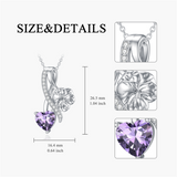 Sterling Silver Cubic Zirconia 12 Month Birth Flower Pendant Necklace