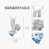 Sterling Silver Cubic Zirconia 12 Month Birth Flower Pendant Necklace