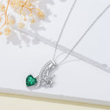 Sterling Silver Cubic Zirconia 12 Month Birth Flower Pendant Necklace