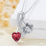 Sterling Silver Cubic Zirconia 12 Month Birth Flower Pendant Necklace