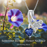 Sterling Silver Cubic Zirconia 12 Month Birth Flower Pendant Necklace