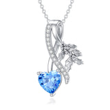 Sterling Silver Cubic Zirconia 12 Month Birth Flower Pendant Necklace