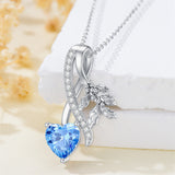 Sterling Silver Cubic Zirconia 12 Month Birth Flower Pendant Necklace