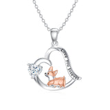 Sterling Silver Birthstone Corgi Pendant Necklace