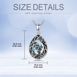 Sterling Silver Personalized Engraved Teardrop Moonstone Butterfly Birth Flower Pendant Necklace