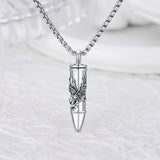 Sterling Silver Bullet Butterfly Rose Dragon Eagle Jesus Urn Necklace for Ashes